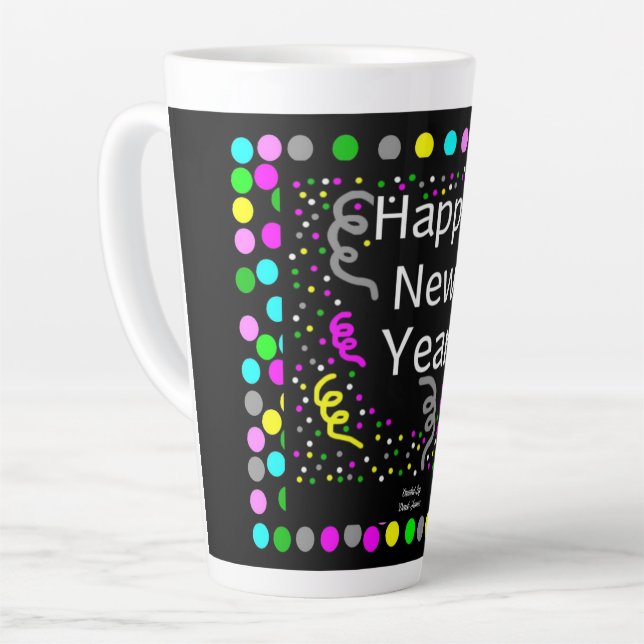 Bonne année Salutations Grand Latte Mug (Angle gauche)