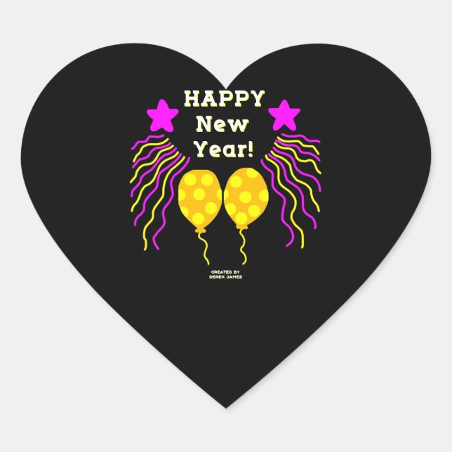Bonne année Souhaite Sticker Coeur (Devant)