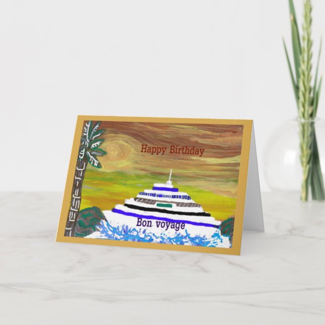 Bonne Anniversaire/Bon Voyage Blank Note Carte de  (Devant)