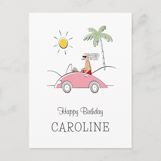 Bonne Anniversaire Funny Humoristique Carte Postal (Devant)