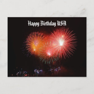 Bonne Anniversaire USA Fireworks Holiday Carte pos