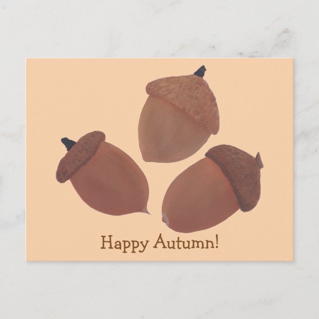 Bonne Automne Trois Acorns Cartes postales (Devant)