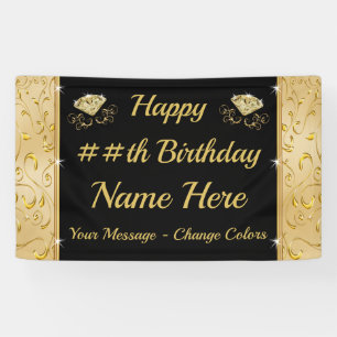Bonne Bannière d'anniversaire Customisée, TOUTE AN