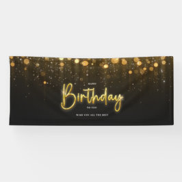 Bonne bannière d'anniversaire parties scintillant 