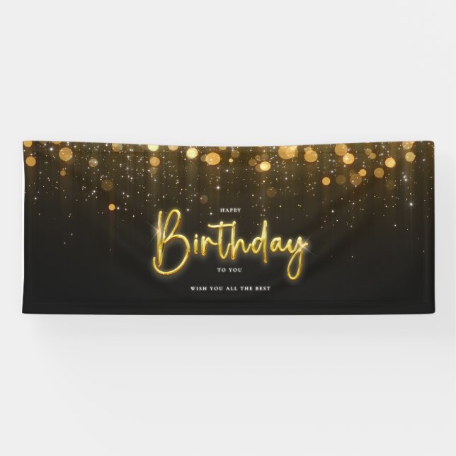 Bonne bannière d'anniversaire parties scintillant  (Horizontal)