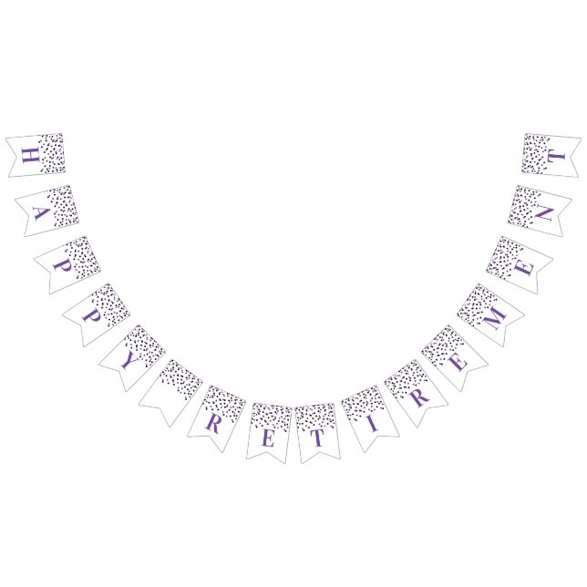 Bonne bannière de retraite Noir violet Confetti (Tout)