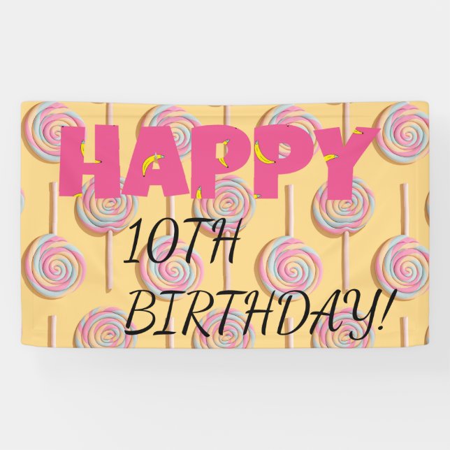 Bonne bannière du 10e anniversaire pour les enfant (Horizontal)