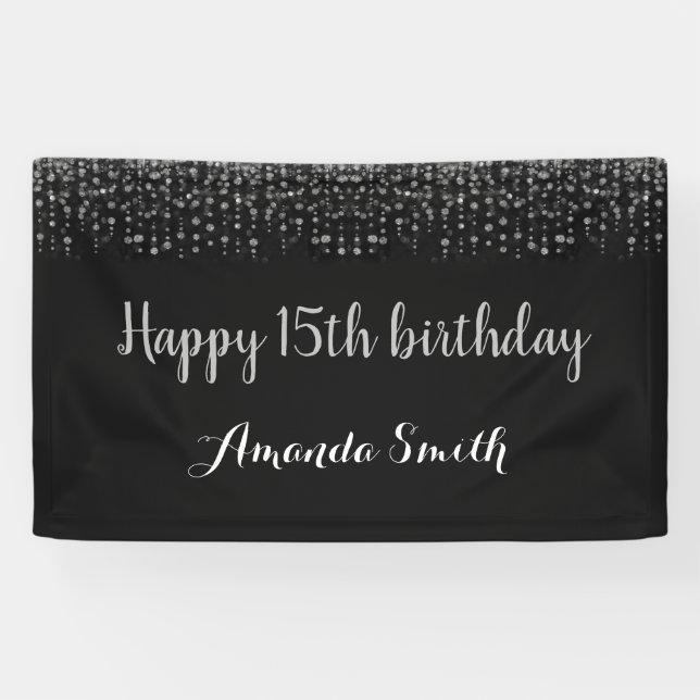 Bonne bannière du 15e anniversaire. Parties scinti (Horizontal)