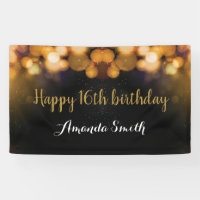 Bonne bannière du 16e anniversaire. Parties scinti