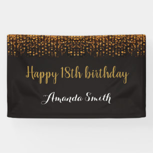 Bonne bannière du 18e anniversaire. Parties scint