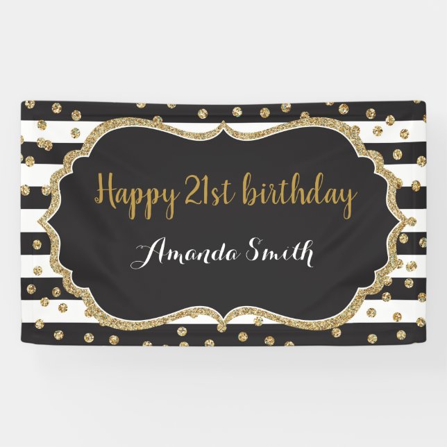 Bonne bannière du 21e anniversaire. Parties scinti (Horizontal)