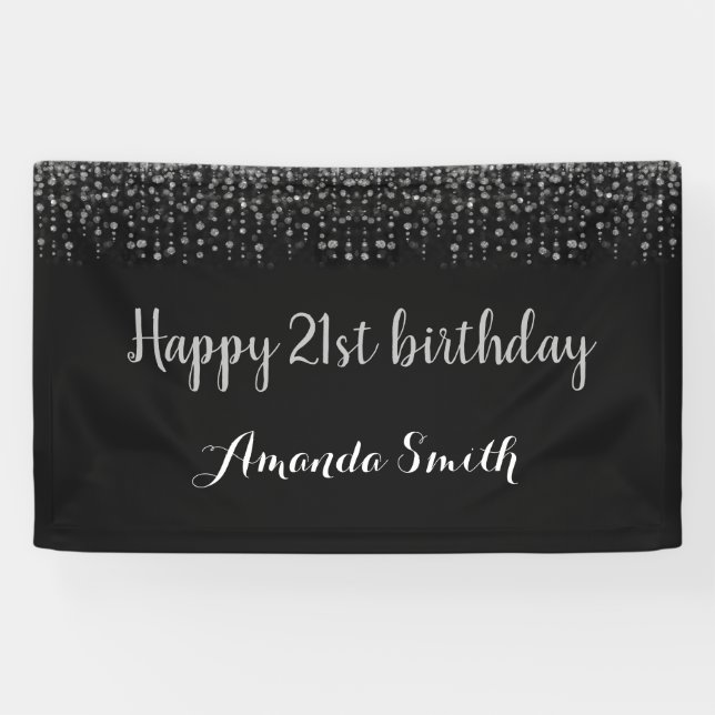 Bonne bannière du 21e anniversaire. Parties scinti (Horizontal)