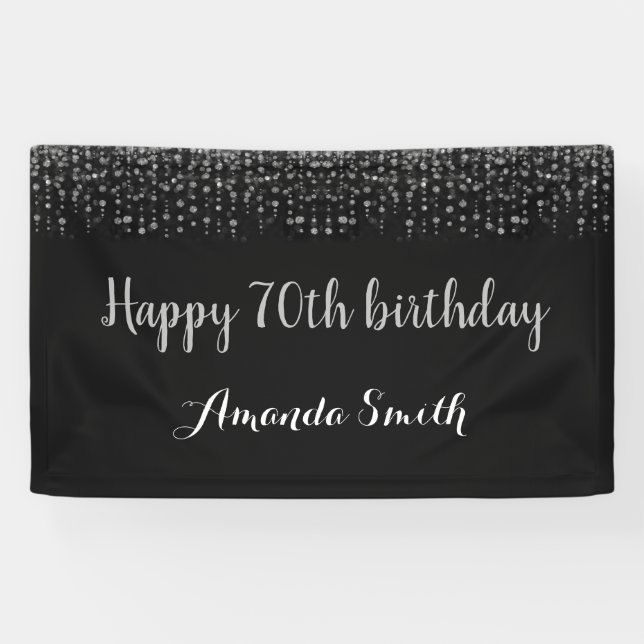 Bonne bannière du 70e anniversaire. Parties scinti (Horizontal)