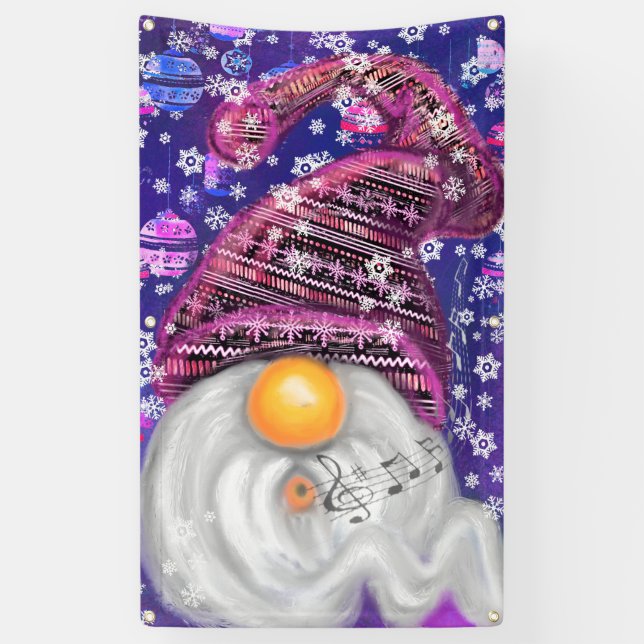 Bonne bannière Gnome de Noël (Vertical)