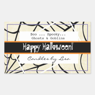 Bonne bougie d'Halloween en Étiquette