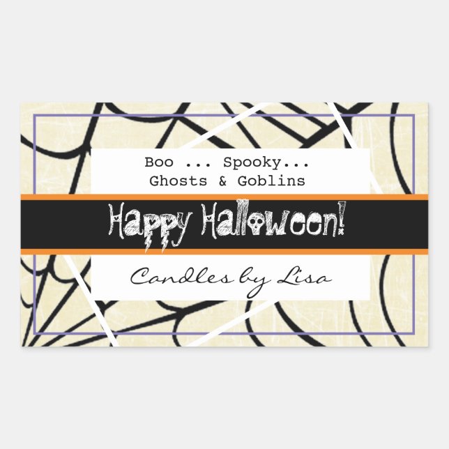 Bonne bougie d'Halloween en Étiquette (Devant)