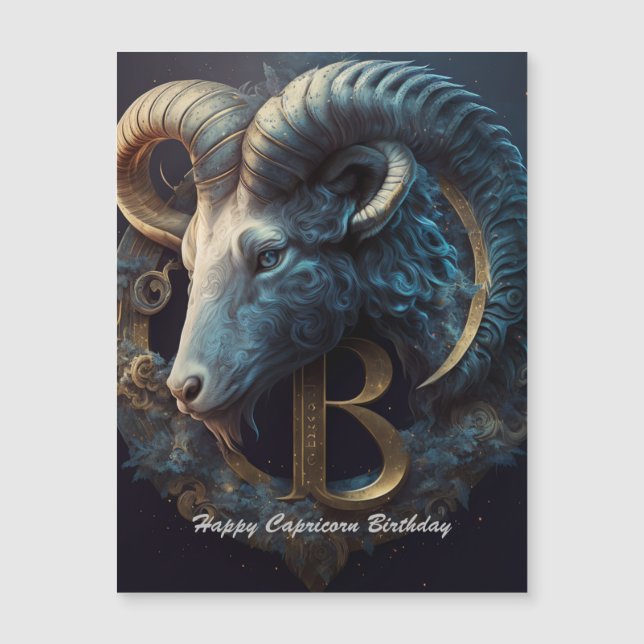 Bonne Capricorne Anniversaire Carte magnétique (Devant)