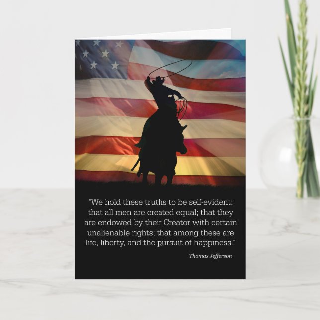 Bonne carte 4 juillet Cowboy Independence Day (Devant)