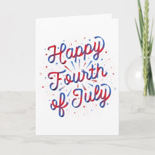Bonne carte 4 juillet de voeux Dégradé rouge/bleu