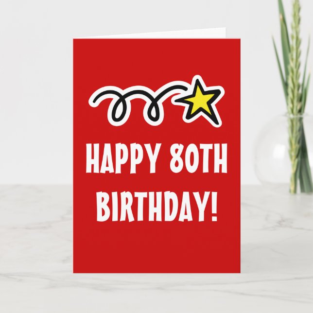 Bonne Carte 80e Anniversaire Pour Hommes Ou Femmes (Devant)