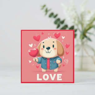 Bonne carte à plat pour chiot de Valentine
