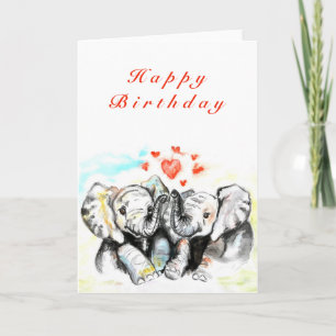 Bonne Carte Anniversaire Avec Elephant Couple
