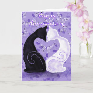 Bonne carte Anniversaire Couple Chat Amour Coeur