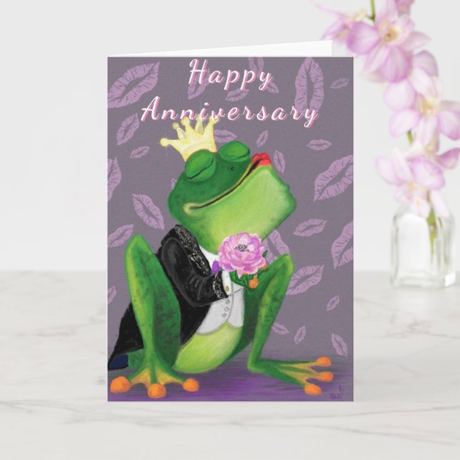 Bonne carte Anniversaire Frog Prince Love (Orchidée)
