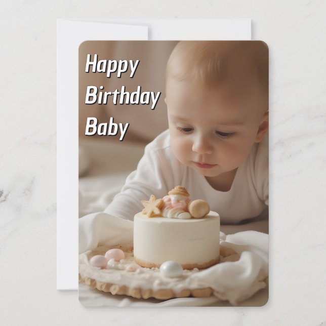 Bonne carte bébé anniversaire - Téléchargement ins (Devant)