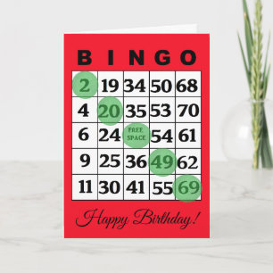 Bonne carte BINGO anniversaire