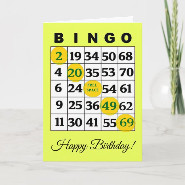 Bonne carte BINGO d'anniversaire (Devant)