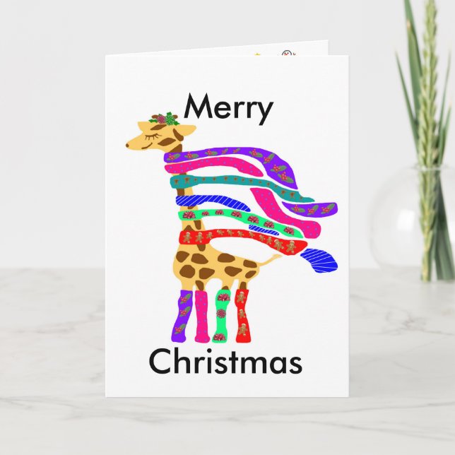 Bonne carte blanche de la Giraffe de Noël (Devant)