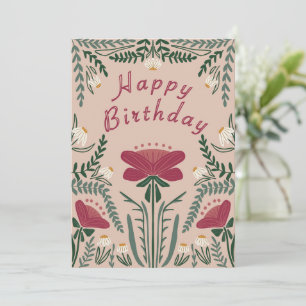 Bonne carte botanique d'anniversaire