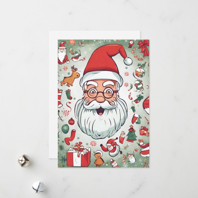 Bonne carte cadeau de Noël Père Noël (Devant/Arrière en situation)
