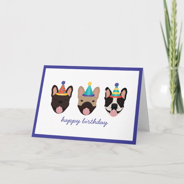 Bonne carte Casquette de fête de Chien de taureau  (Devant)