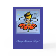 Bonne carte d'abeilles de fête des mères