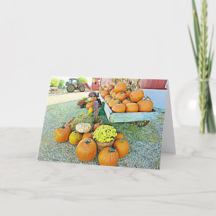 Bonne carte d'affichage Citrouille d'automne Hallo