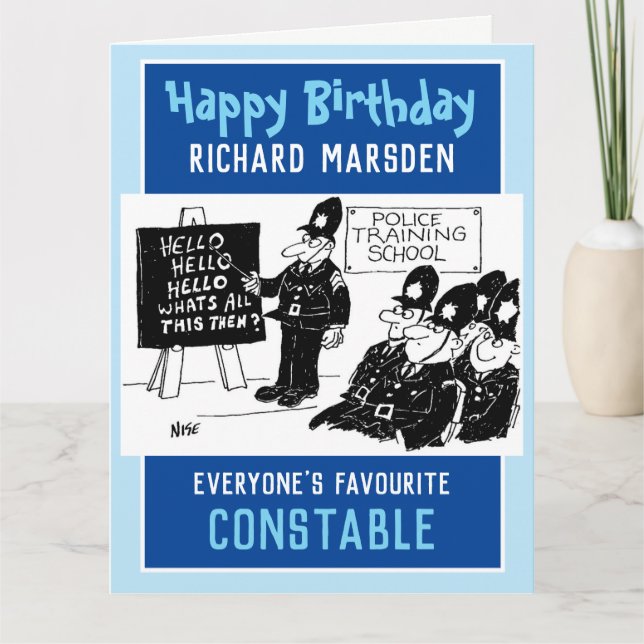 Bonne carte d'agent de police d'anniversaire (Devant)