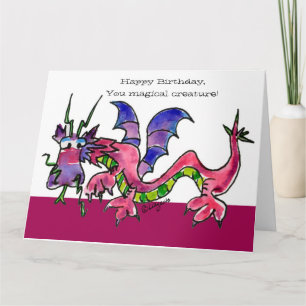 Bonne carte d'ami de la bête du dragon d'anniversa