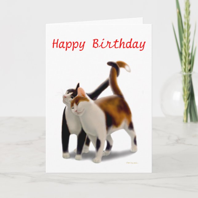 Bonne carte d'amis de chats d'anniversaire (Devant)