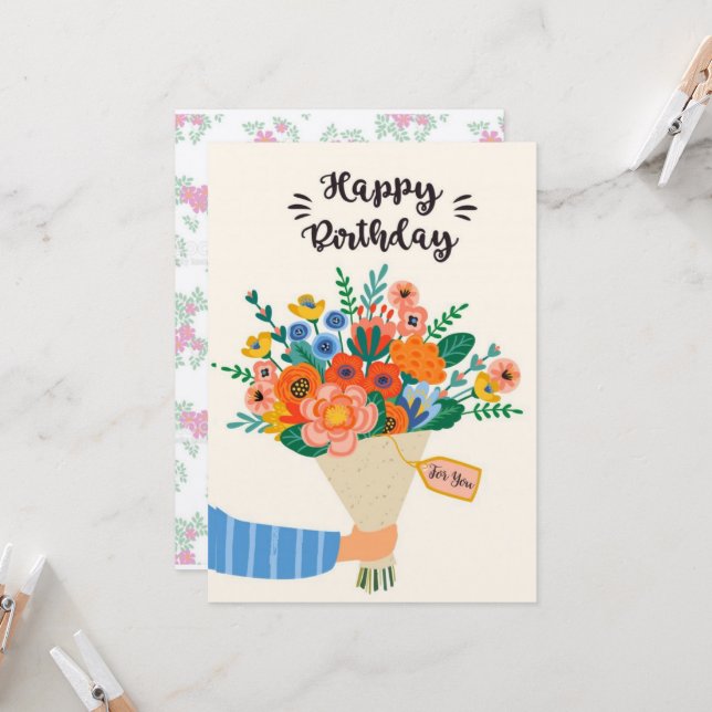 Bonne carte d'anniversaire (Devant/Arrière en situation)