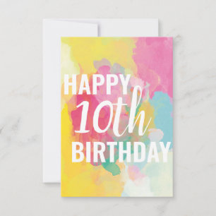 Bonne carte d'anniversaire 10e ("Watercolor Gradie