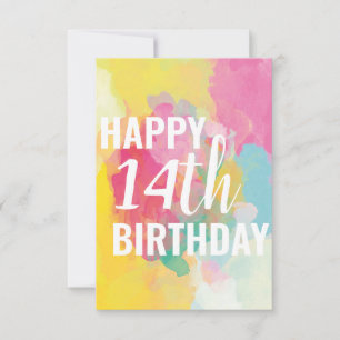 Bonne carte d'anniversaire 14e ("Watercolor Gradie
