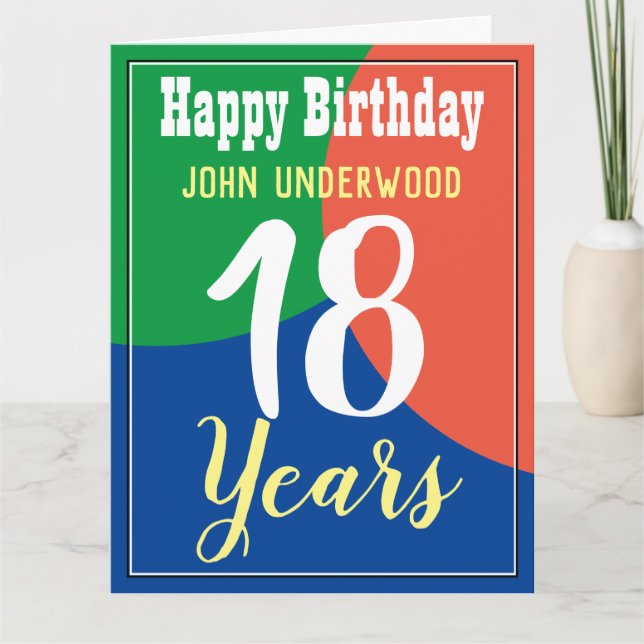 Bonne carte d'anniversaire 18e (Devant)