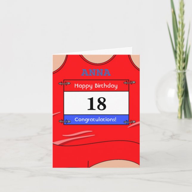 Bonne carte d'anniversaire 18e pour un coureur (Devant)