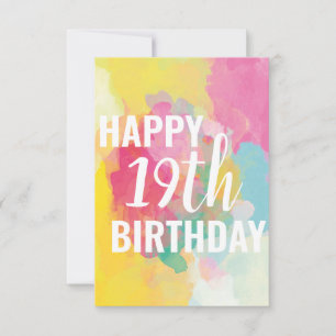 Bonne carte d'anniversaire 19e ("Watercolor Gradie