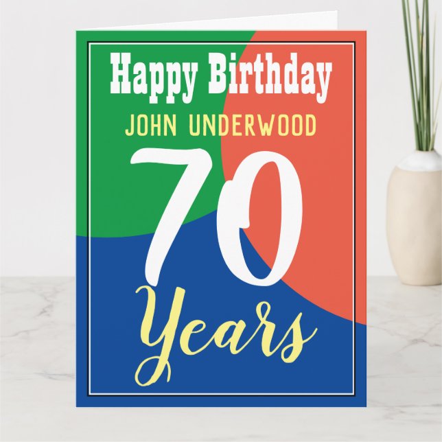 Bonne carte d'anniversaire 70e (Devant)