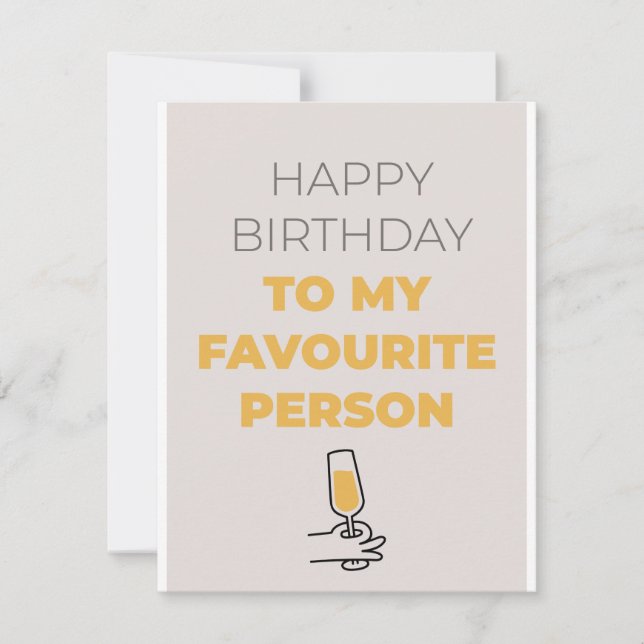 Bonne carte d'anniversaire à ma personne préférée (Devant)