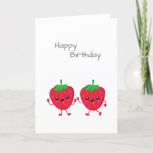 Bonne carte d'anniversaire à un ami fraise