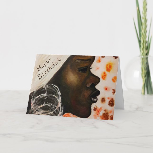 Bonne carte d'anniversaire Africaine Beauté Femme (Devant)